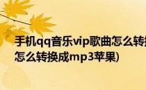 手机qq音乐vip歌曲怎么转换成mp3(手机qq音乐vip歌曲怎么转换成mp3苹果)