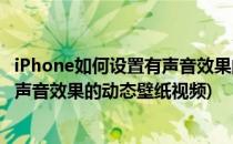 iPhone如何设置有声音效果的动态壁纸(iphone如何设置有声音效果的动态壁纸视频)