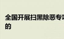 全国开展扫黑除恶专项斗争是哪一年开始开展的