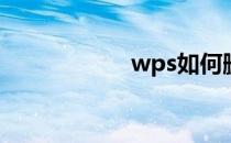 wps如何删除页面？