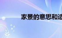 家景的意思和造句 家景的意思