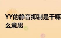YY的静音抑制是干嘛的 YY里的静音抑制是什么意思