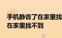 手机静音了在家里找不到了怎么办 手机静音在家里找不到