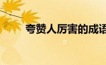 夸赞人厉害的成语 夸人厉害的成语