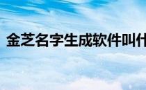 金芝名字生成软件叫什么 金芝名字生成软件