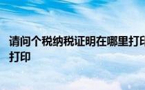 请问个税纳税证明在哪里打印出来 请问个税纳税证明在哪里打印