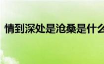 情到深处是沧桑是什么意思 情到深处是沧桑