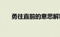 勇往直前的意思解释 勇往直前的意思