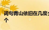 词句青山依旧在几度夕阳红的作者是明代的哪个