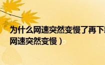 为什么网速突然变慢了再下载文件进度就变成0%（为什么网速突然变慢）