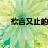 欲言又止的意思是什么 欲言又止的意思