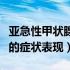 亚急性甲状腺炎的临床表现（亚急性甲状腺炎的症状表现）