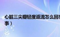 心脏三尖瓣轻度返流怎么回事（心脏三尖瓣轻度返流怎么回事）