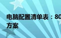 电脑配置清单表：8000元高性价比电脑配置方案