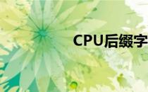 CPU后缀字母含义详解