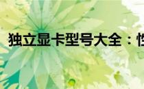 独立显卡型号大全：性能、价格与选择指南