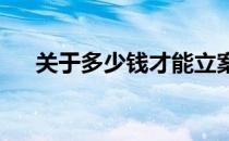 关于多少钱才能立案的具体规定与解析